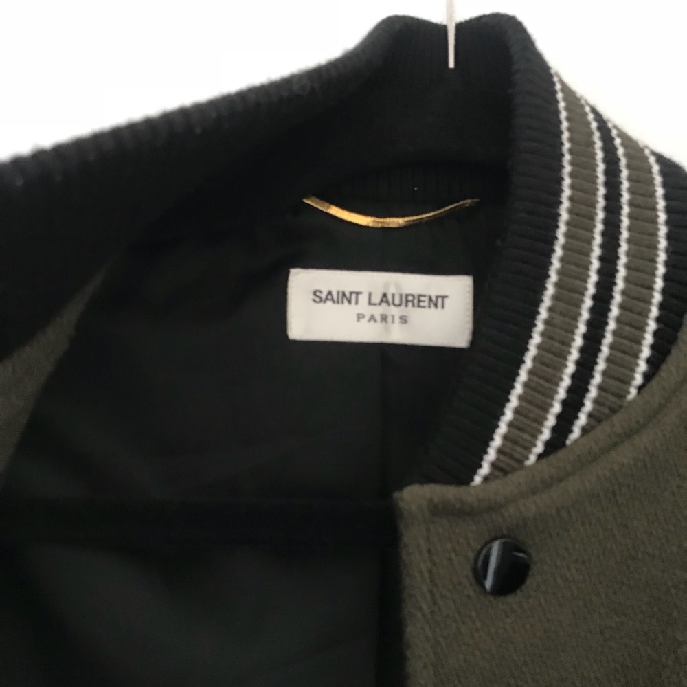 SAINT LAURENT BOMBER CLASSIC OLIVE GREEN - Picture 2 of 8